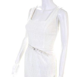 Trina Turk Eyelet A Line White Wedding Dress Belt